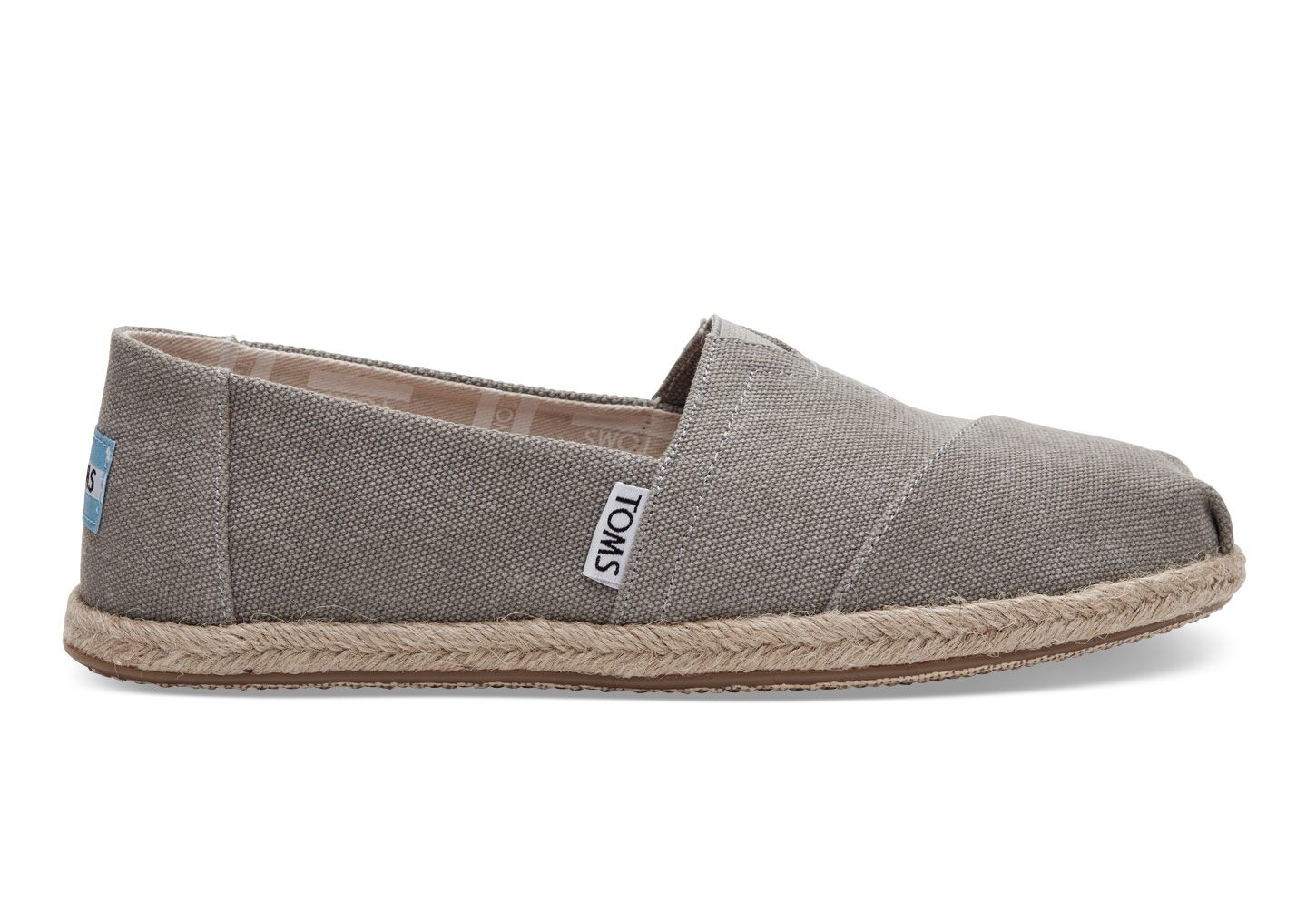 Toms Washed Canvas - Womens Alpargata Espadrilles - Deep Grey - NZ - 342790XFN